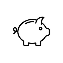 Handdrawn Line Art Piggy Bank Icon Savings Money Finance Symbol vector