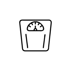 Line Drawing Bathroom Scale Weight Measurement Device Handdrawn Icon vector