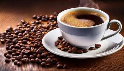 Fototapeta premium cup of coffee with beans photo