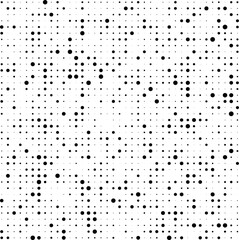 Monochrome dotted halftone backdrop. Abstract black circle