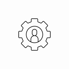 person in gear icon sign vector
