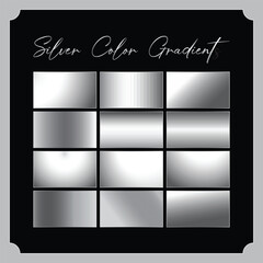 Obraz premium Silver Gradient | Premium Metallic Silver Gradient Stripe | Silver Chrome Gradient Stripes Swatch Set | silver color palette | White Silver Gradient | Silver Luxury Gradient
