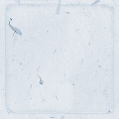 Fototapeta premium Light blue handmade paper texture with subtle fibers, soft vintage frame effect and natural organic details, ideal for invitations, journaling, scrapbooking, stationery, and creative design projects.
