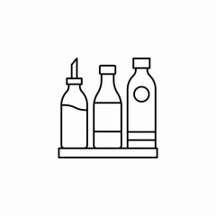 sauce bottles rack icon sign vector