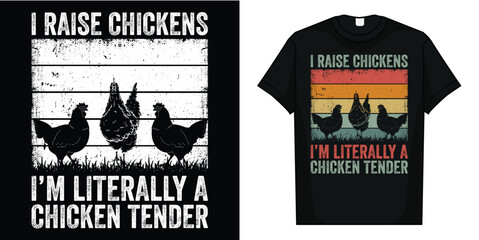 Funny Chicken-Shirt Vintage Mom Chicken Tender Farm Mama Hen T-Shirt