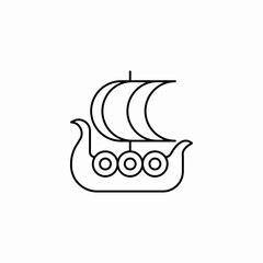 simple viking ship icon sign vector