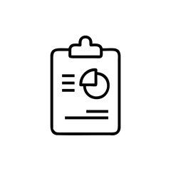 Handdrawn Line Art Clipboard Pie Chart Data Report Icon vector