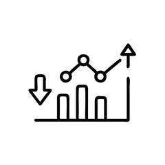 Handdrawn Line Graph Showing Data Increase After Initial Decrease Business Chart
