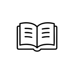 Open Book Icon Line Art Handdrawn Simple Reading Literature Education Symbol vector