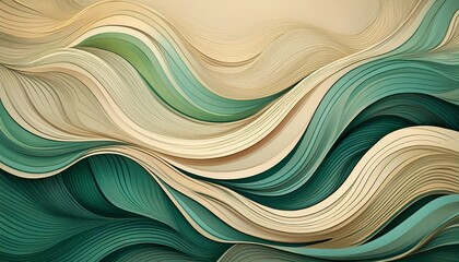 abstract beige green wave pattern design background