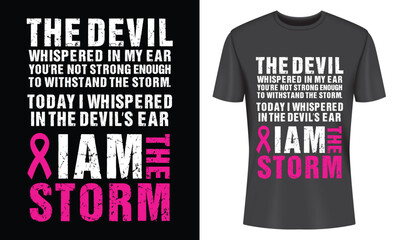 Powerful Breast Cancer Awareness T-shirt Design featuring a strong message of resilience and hope.
