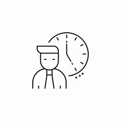 person working hours icon sign vector