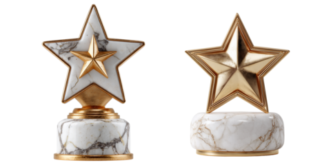 Set of 3d trophy icon Isolated on transparent or white background