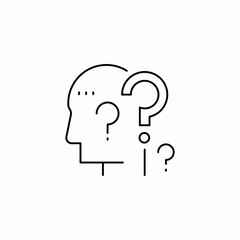thinking head questions icon sign vector