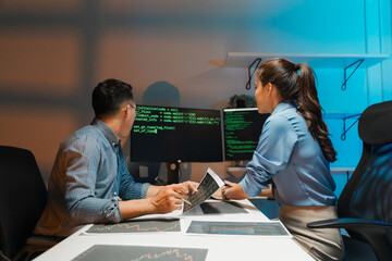 Software Developers Collaborating on Code