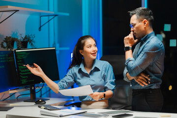 Business Team Collaboration Late at Night