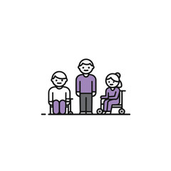 Illustration of three individuals representing diversity and inclusion.