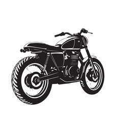 Obraz premium Classic cafe racer motorcycle silhouette in black and white