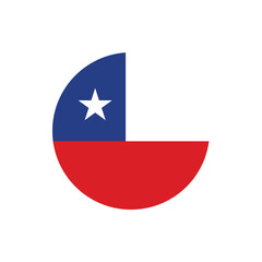 Chile Flag Button, Round Chile flag icon, Chile flag badge Vector