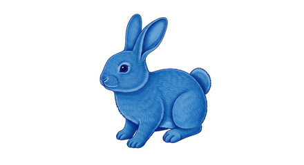 Isolated Blue Rabbit