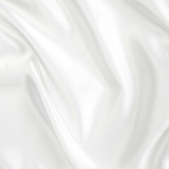 Naklejka premium Smooth white satin background with elegant flowing folds, soft glossy highlights, luxurious fabric texture ideal for wedding designs, fashion branding, product mockups, invitations, and digital art.