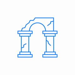 ancient arc icon sign vector