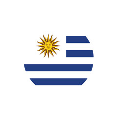 Uruguay Flag Button, Round Uruguay flag icon, Uruguay flag badge Vector