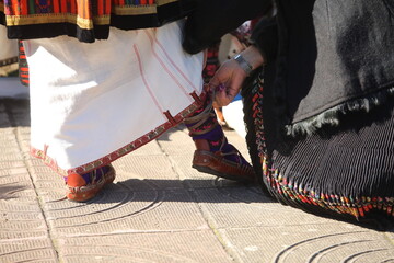 Authentic folk-style details of costumes from Bulgaria