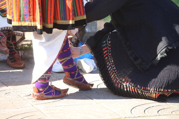 Authentic folk-style details of costumes from Bulgaria