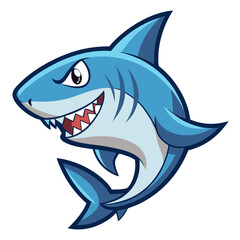 shark cartoon isolated on white