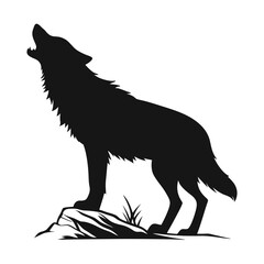 black wolf vector illustration , ai generator