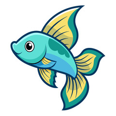 Naklejka premium vector illustration of a cartoon fish