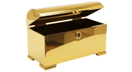 Isolated Golden Treasure Chest