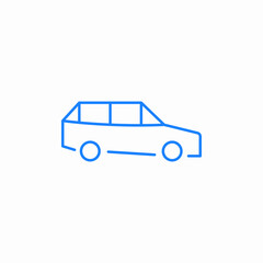 minivan side view icon sign vector