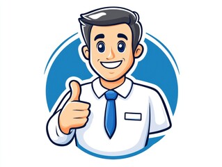 Friendly Businessman Giving Thumbs Up