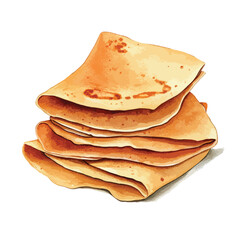 watercolor illustration of Injera clipart isolated