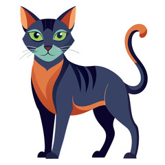 vector illustration of cartoon cat