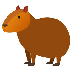 capybara-animal--vector-style-white-background