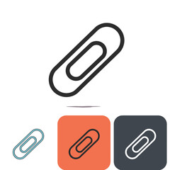 Obraz premium Paperclip icon in various styles and colors on isolated background 
