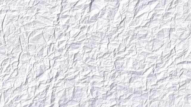 White crumpled paper background texture, Stop motion animated crumpled white paper, Seamless looping White crumpled paper background texture, 
