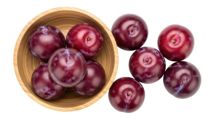 Isolated Plums in a Bowl