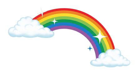 Isolated Rainbow with Clouds, Nature