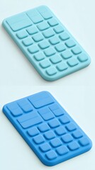 Two light blue calculator displays