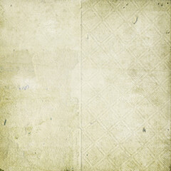 Fototapeta premium Yellowed antique paper background with subtle geometric pattern, distressed surface, worn grunge details, nostalgic vintage texture ideal for scrapbooking, invitations, and graphic design.