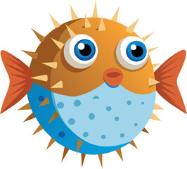 funny Pufferfish  cartoon