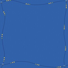 Elegant blue background with a wavy decorative border and small yellow dot accents—perfect for invitations, greeting cards, announcements, digital templates, and modern graphic design projects.