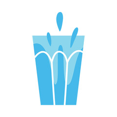 Illustration of water in a glass with splash.
