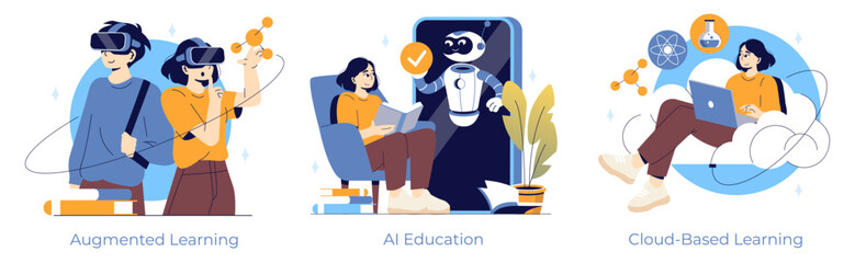 Augmented and Cloud-Based Learning Vector Illustration