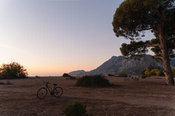 Nature on the coast of Cirali, Antalya,Turkey. Serene sunrise over Cirali Beach in the morning.