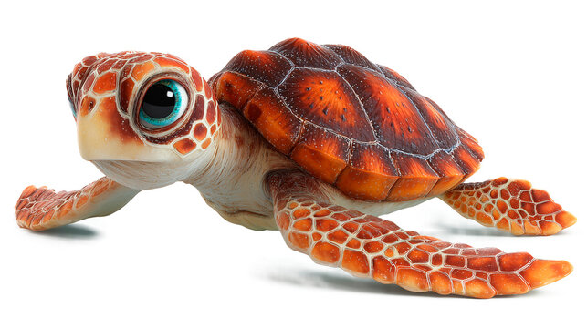 Sea turtle gliding gracefully through azure waters showcasing intricate shell patterns and vibrant colors